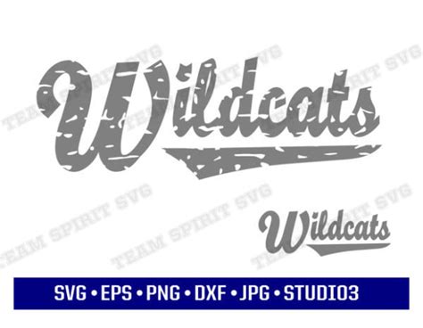 Wildcats Distressed Swoosh Svg Dxf Png Studio3 Eps  Etsy