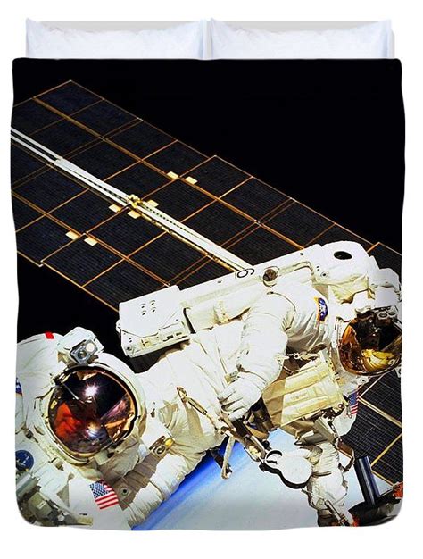 Astronaut Duvet Cover featuring the photograph Astronaut Eva 4 by Nasa