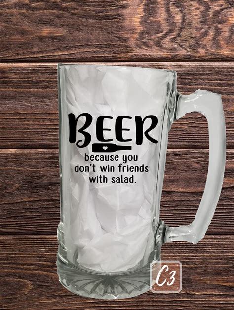 Funny Beer Quote Seriesglass Custom Beer Mugpersonalized Etsy