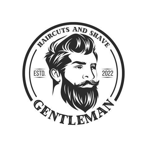 Beard Logo Vector Illustration Barbershop Logo Template Haircut Men