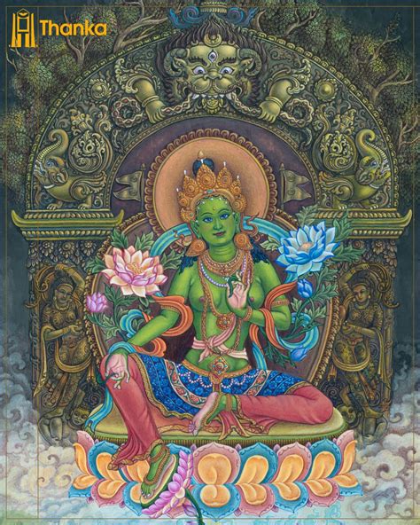 A Beautiful Green Tara In Newari Style Tara Goddess Buddhist Scriptures Buddha Wall Art