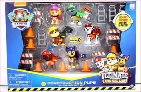 20 Pc Paw Patrol Ultimate Construction Action Pack Pups Set 6 Pups