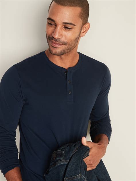 Soft Washed Long Sleeve Henley T Shirt For Men Old Navy