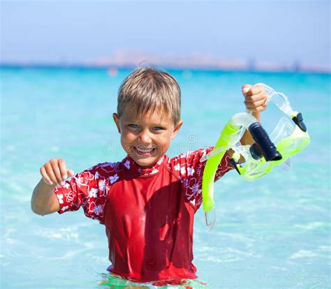 Boy Snorkeling Stock Photo Image Of Baby Scuba Lying 52045152