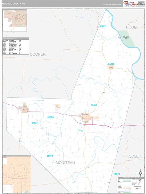 Moniteau County Mo Wall Map Premium Style By Marketmaps