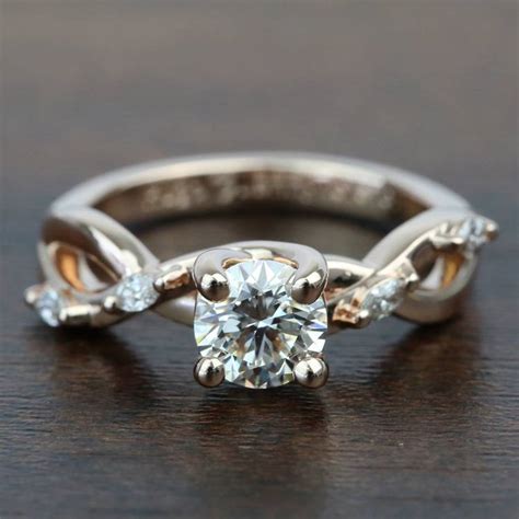 18k solid gold | 0.5 carat diamond diamond parameters: Rose Gold Florida Ivy 0.75 Carat Round Diamond Engagement Ring