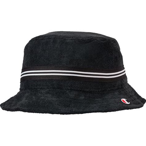 Hats Mens Champion Terry Bucket Hat Black — Carmel Judaica