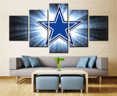 5 Piece Canvas Print Dallas Cowboys Logo Poster Cuadros Decoracion