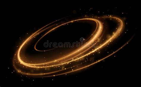 Abstract Golden Light Lines With Sparks And Glow Effect Stock Vector