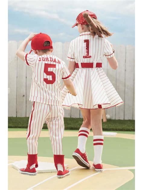 Retro Baseball Player Costume For Girls Chasing Fireflies