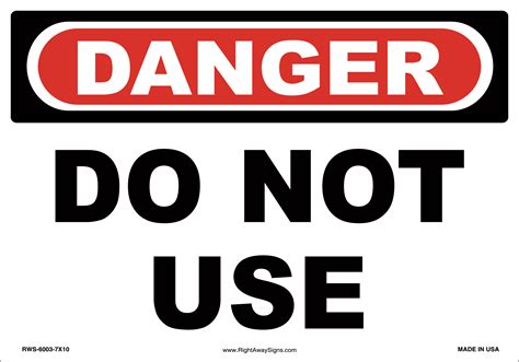 Do Not Use Sign Printable