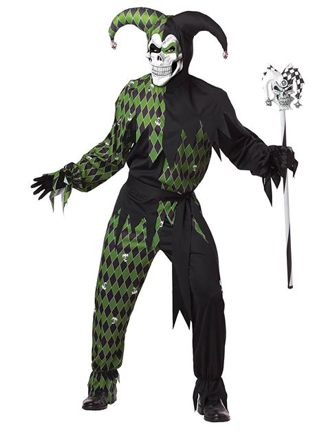Disfraz De Arlequín Maléfico Verde Hombre Halloween Disfraces Adultos