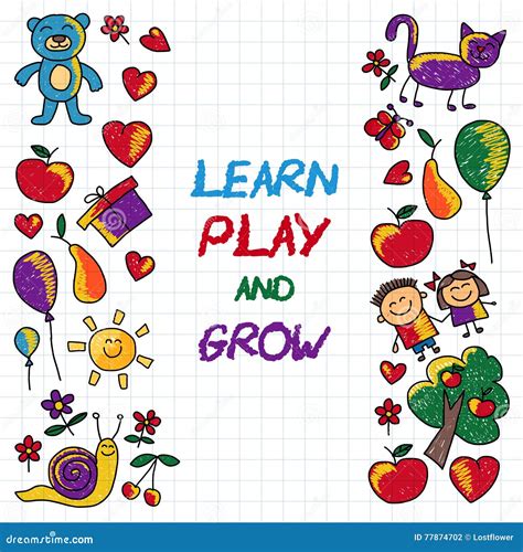 Play Learn And Grow Together Vector Image Stock Vector Illustration