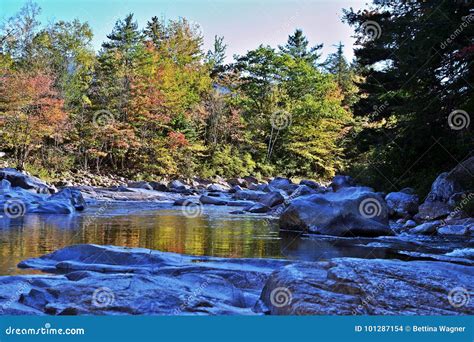 Mountain River In New Hampshire Autumn Stock Photo Image Of Gorge