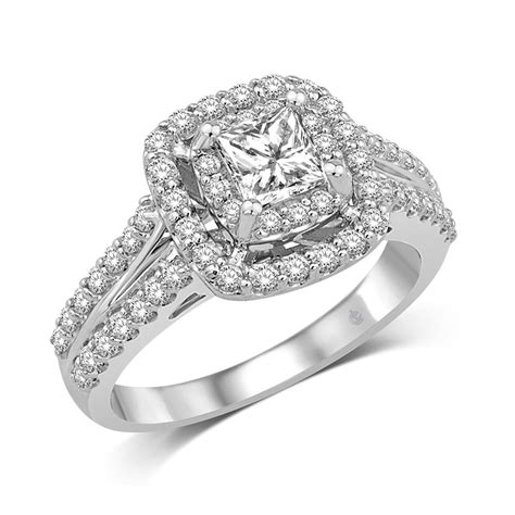 14k White Gold 1 13 Cttw Diamond Engagement Ring Rays Jewelry International