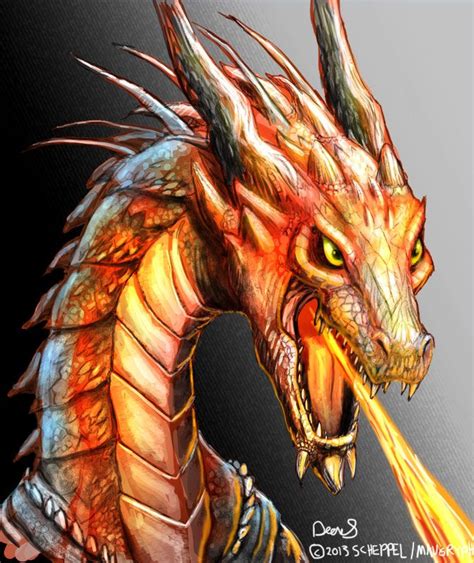 Fierce Fire Breathing Dragon Bust By Maugryph On Deviantart Esbozo De