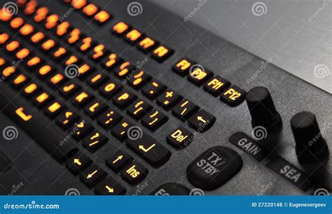 Illuminated Industrial Keyboard In The Dark Stock Photo Image Of