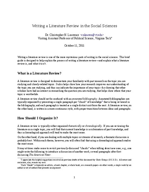The summary should provide a concise idea of what is contained in the body of the document. Literature review science. Writing a Literature Review. 2019-01-22