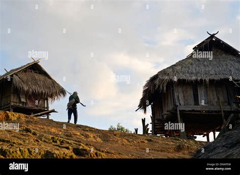 Akha Tribe Village Pasad Muang Sing Area Northen Laos Stock Photo Alamy