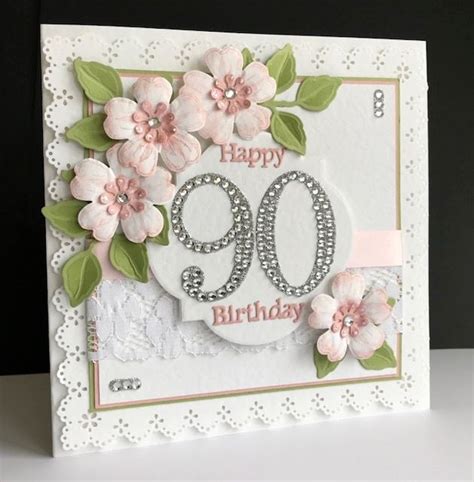 The 90th birthday is a momentous accomplishment, certainly something the family will be proud of also. 90th Birthday Martha Stewart Punches, SU Flower Shop | Stampin up birthday cards, Handmade ...