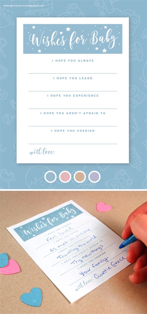 Printable Polka Dots Wishes For Baby Card Baby Shower