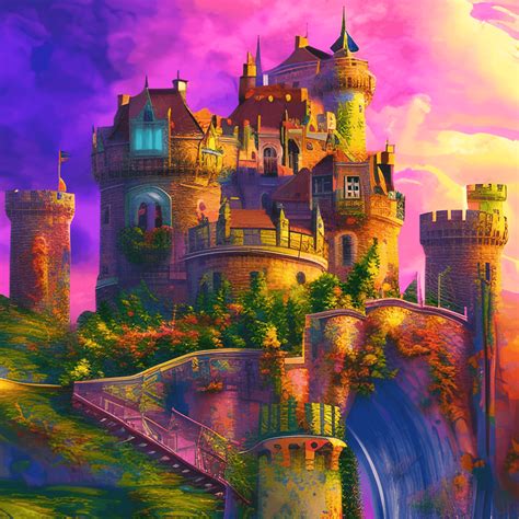 Beautiful Scenery Giant Castle Digital Painting · Creative Fabrica