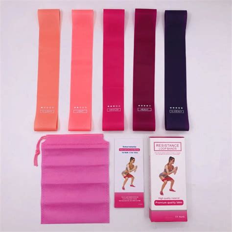 popular silicone elastic band fitness pink gradient resistance band rocker arm squat exercise