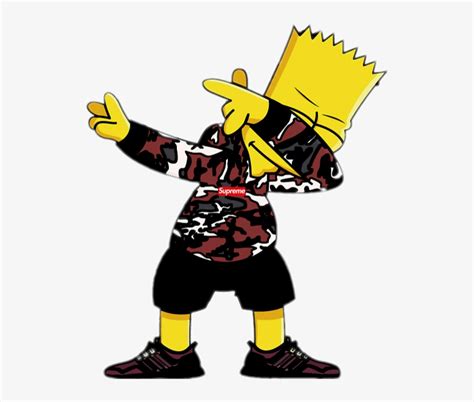 Sticker By Yến Uyên Picture Black And White Bart Simpson Supreme Png
