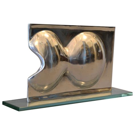 Abstract Chrome And Glass Table Sculpture At 1stdibs