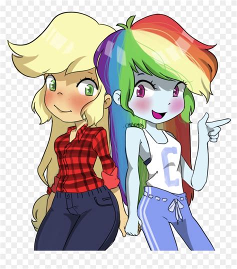 Rainbow X Applejack By Chibicmps Equestria Girls Applejack And
