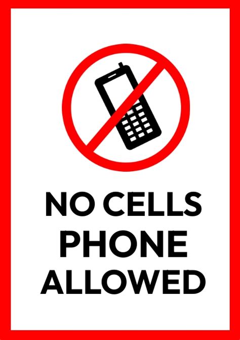 No Cell Phone Allowed Template Postermywall