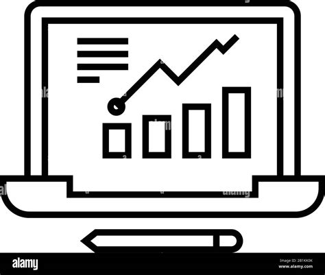 Graphic Data Line Icon Concept Sign Outline Vector Illustration