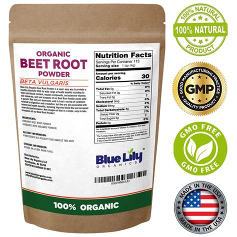 Organic Beet Root Powder 1 Lb 16 Oz Bag Nitric Oxide Superfood