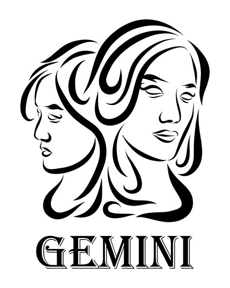 Gemini zodiac line art vector eps 10 2174329 Vector Art at Vecteezy
