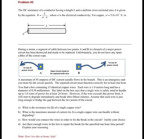 Solved Problem 5 The Dc Resistance Of A Conductor Having A