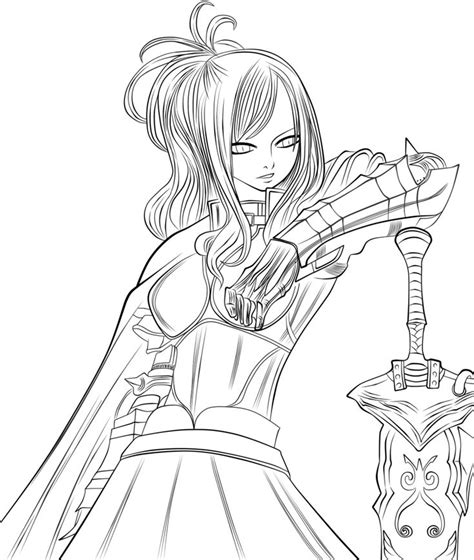 Angry Erza Scarlet Coloring Page