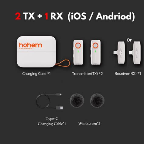 Hohem MIC 01 Wireless Lavalier Microphone Recoder With TF Card Slot