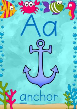 sea alphabet posters   strawberry tpt