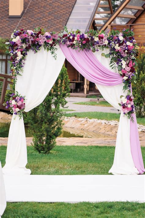 Wedding Arch With Nicely Flower Decoration Stock Image Image Of Bunch