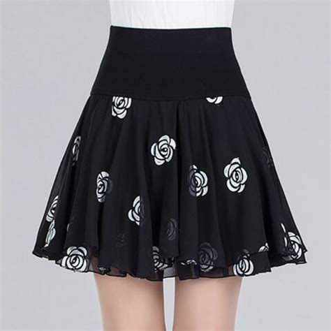 new fashion spring summer chiffon mini skirt women s elastic waist plus size skirts casual