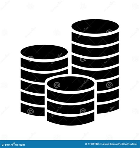 Coins Stack Vector Icon Stock Vector Illustration Of Financial 173059425