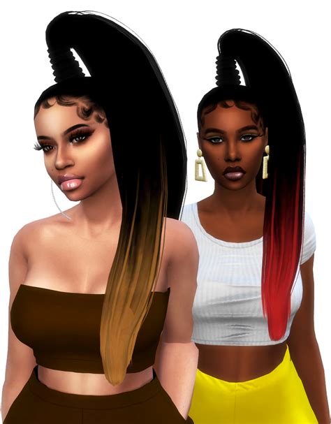 Downloads Xxblacksims Sims Hair Pony Hair Sims 4 Black Hair