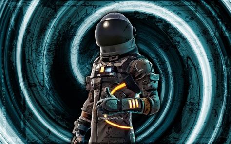 Download Wallpapers 4k Dark Voyager Blue Grunge Background Fortnite