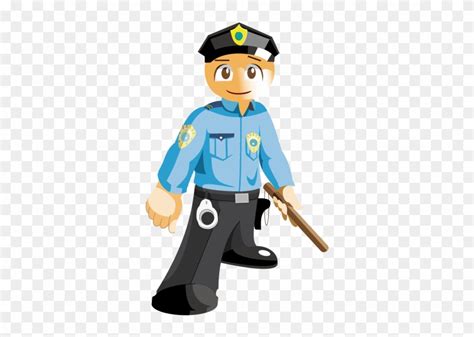 Police Cartoon Security Guard Career With Batons Clipart 222998