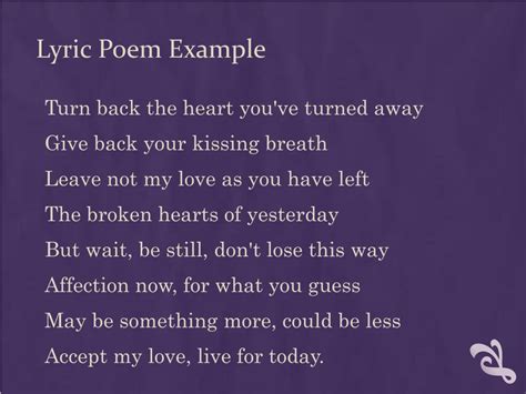 Lyric Poems Examples