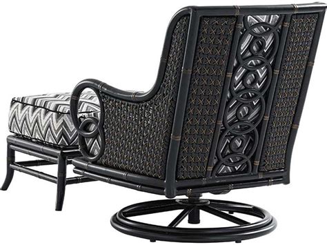 Indoor/outdoor square folding ottoman (black). Tommy Bahama Outdoor Marimba Wicker Swivel Rocker Lounge ...