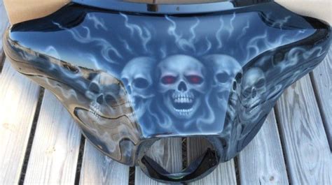 Airbrushed Fairing Skulls Custom Paint Motorcycle Motorcycle