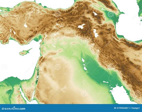 Physical Map Of The Eastern Area Of The Mediterranean Sea States And