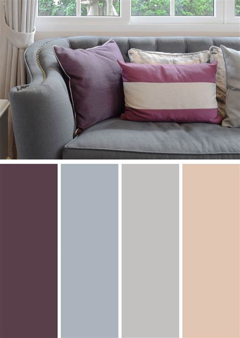 Grey And Purple Colour Schemes For Living Rooms