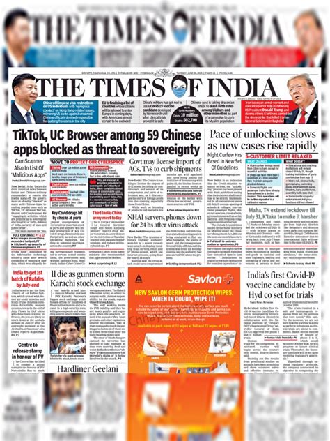 Pdf Times Of India Newspaper 30 June 2020 Pdf Download Instapdf